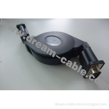 Popular Retractable 15pin Male to Male VGA Cable